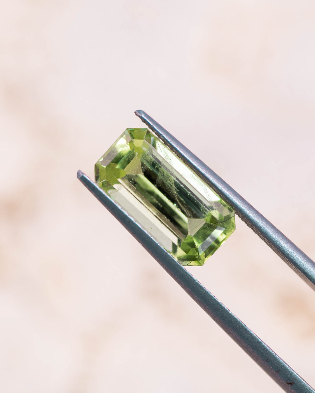 4.82CT Peridot: Green Emerald Cut