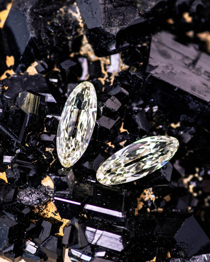 1.03CTW Matched Diamond Pair: Y-Z VS1-VVS2 Antique Style Movals