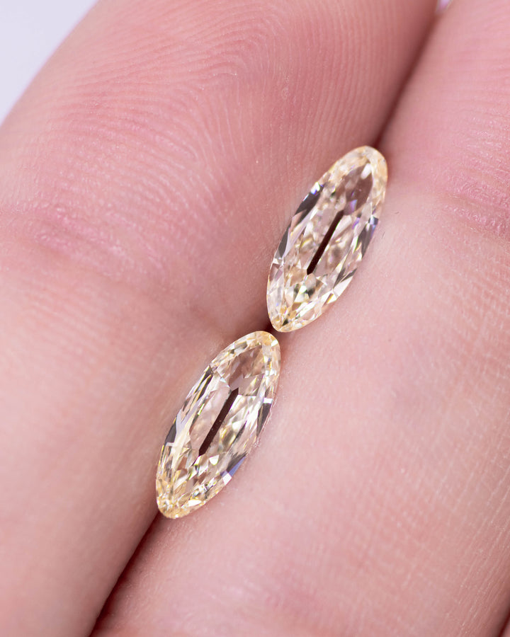 1.03CTW Matched Diamond Pair: Y-Z VS1-VVS2 Antique Style Movals