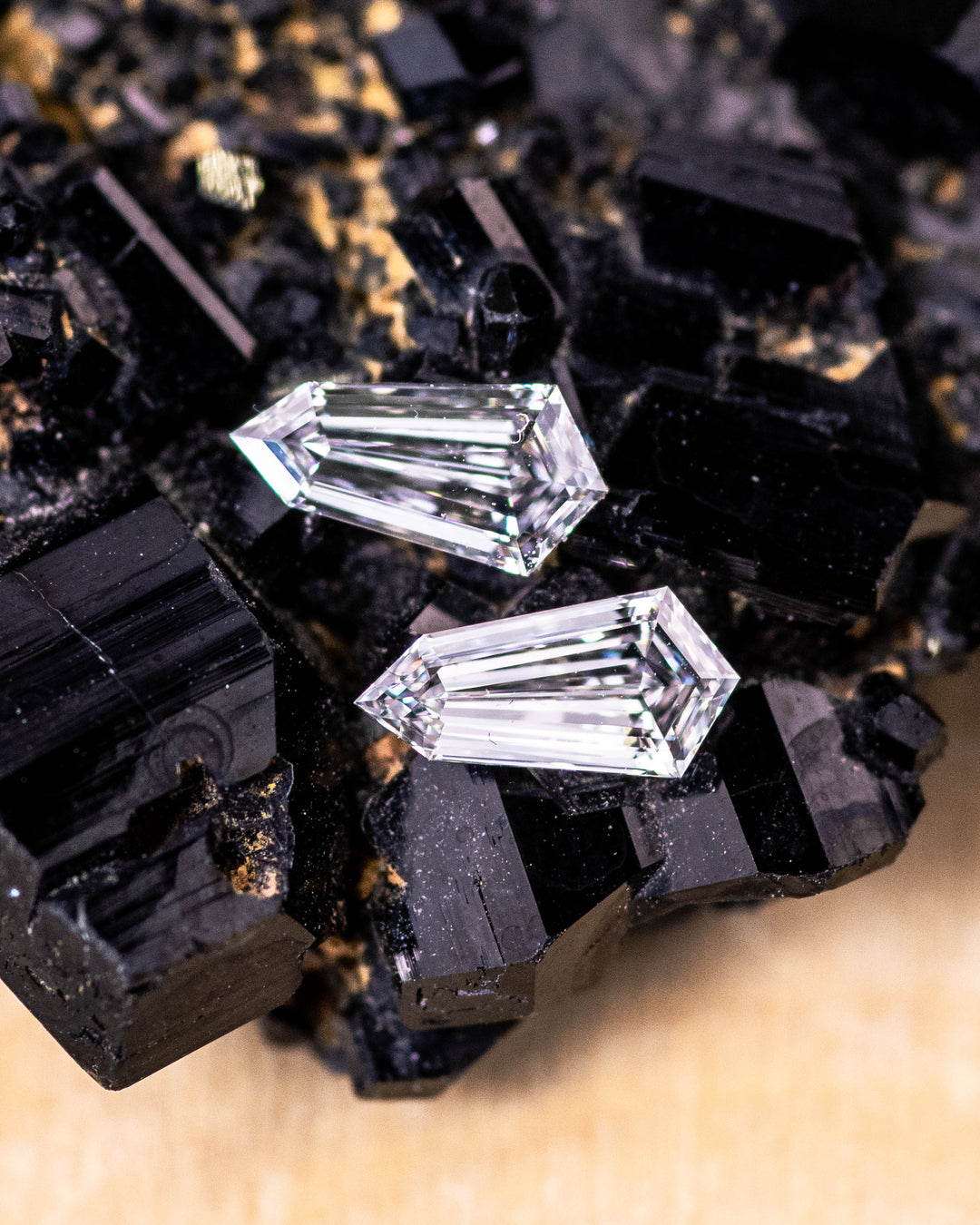 0.74CTW Matched Diamond Pair: G-F VVS2 Shield Step Cut