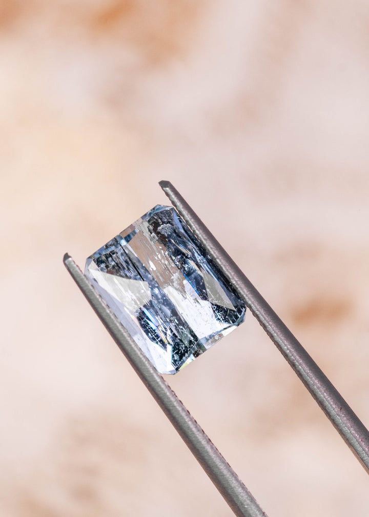 2.63CT Aquamarine: Pale Mint Blue Custom Octagon Mix Cut