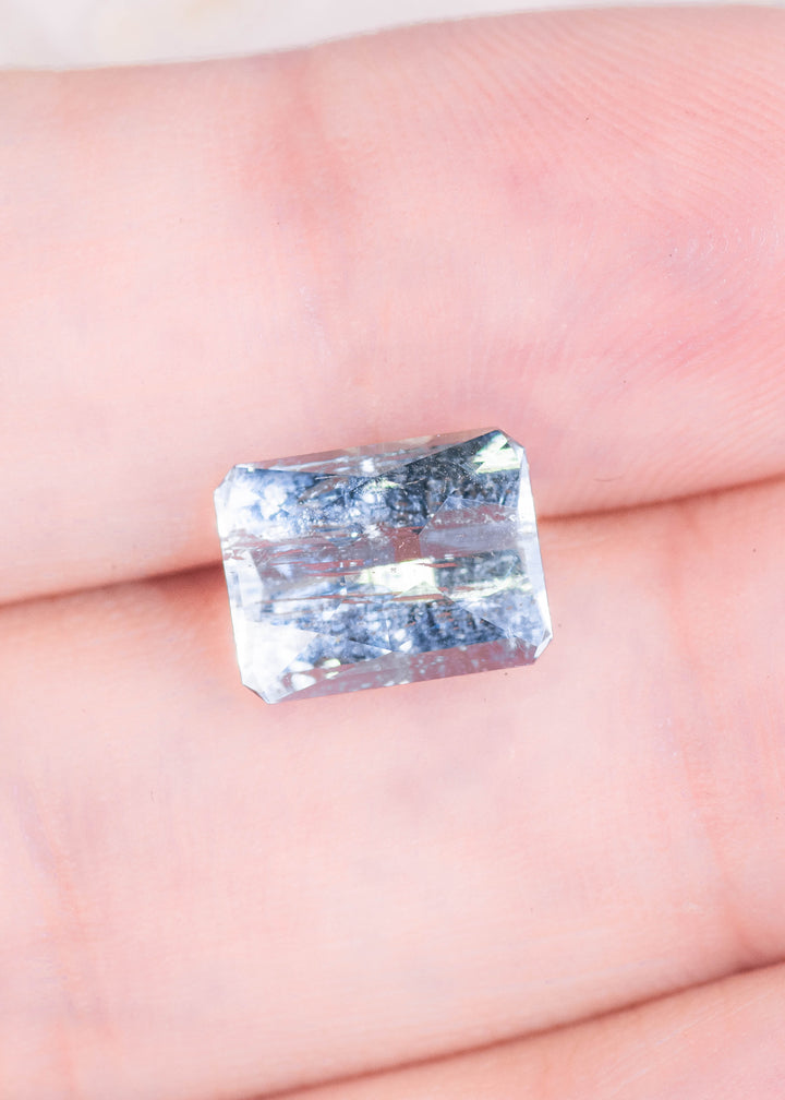 2.63CT Aquamarine: Pale Mint Blue Custom Octagon Mix Cut