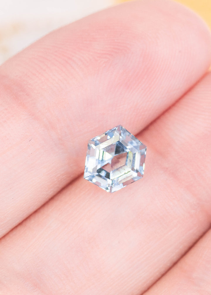 1.28CT Aquamarine: Blue Hexagon Step Cut