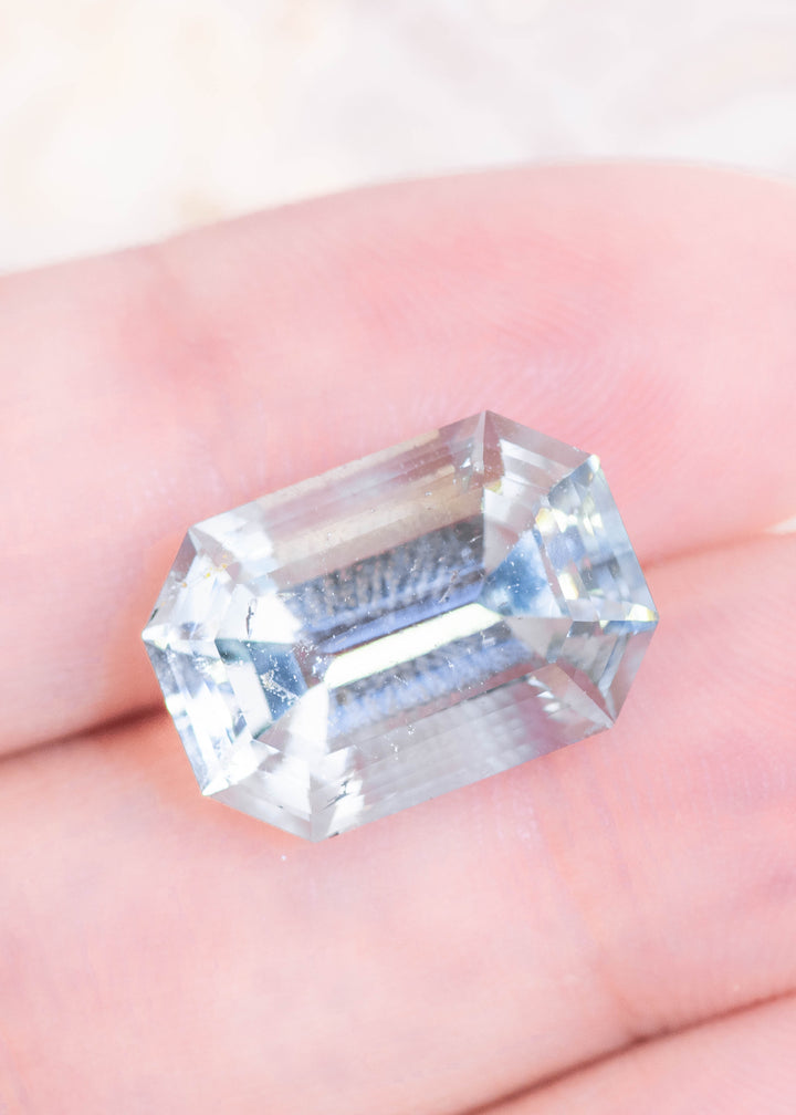 10.80CT Aquamarine: Mint Green Seafoam Emerald Cut