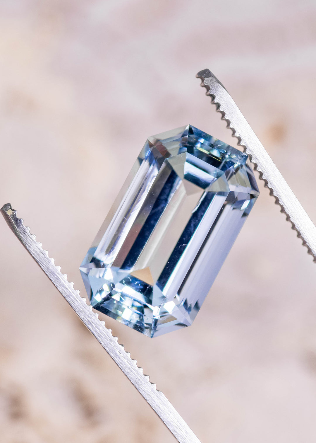 11.30CT Aquamarine: Mint Blue Green Elongated Emerald Cut