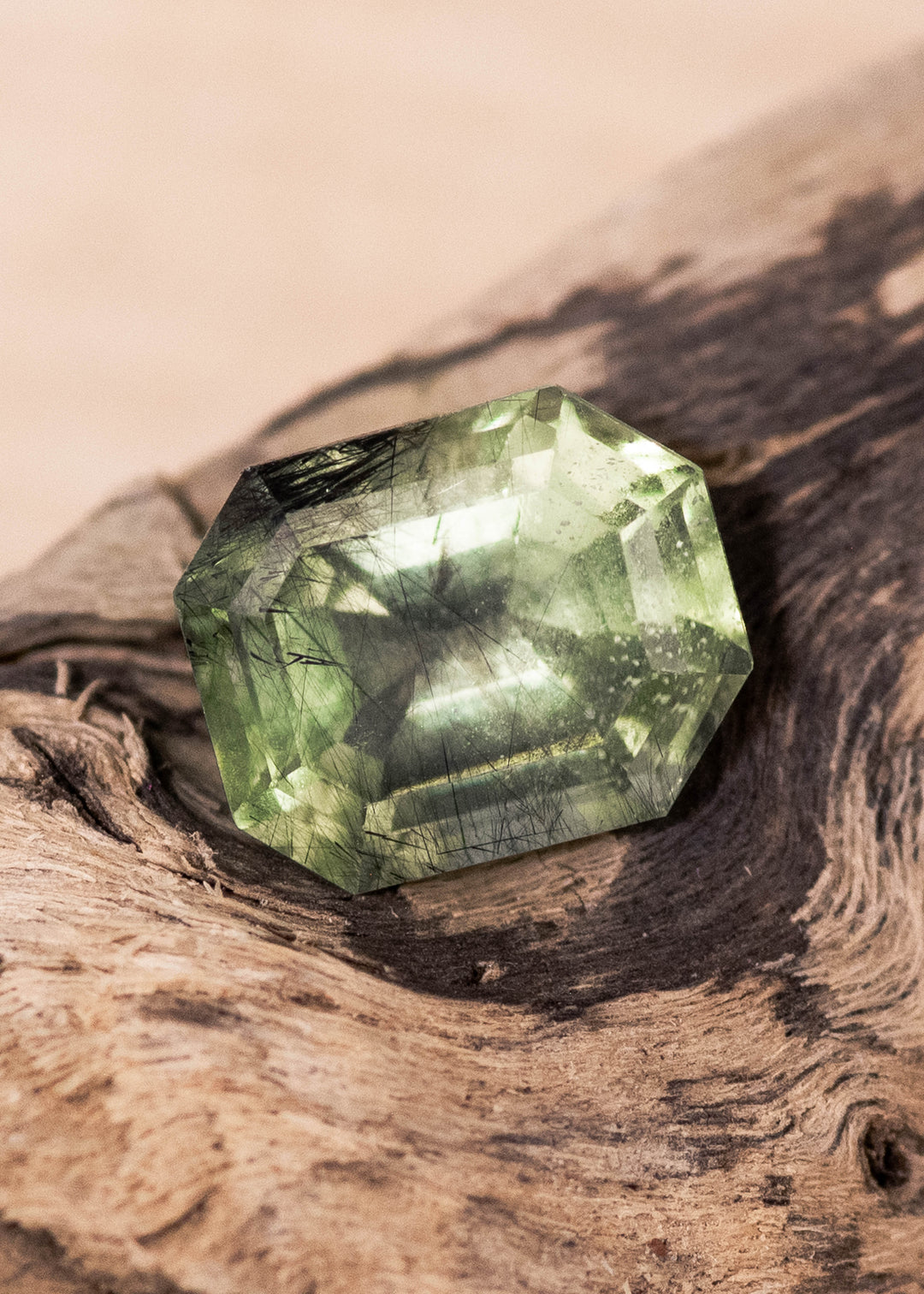 2.99CT Peridot: Green Black Emerald Cut