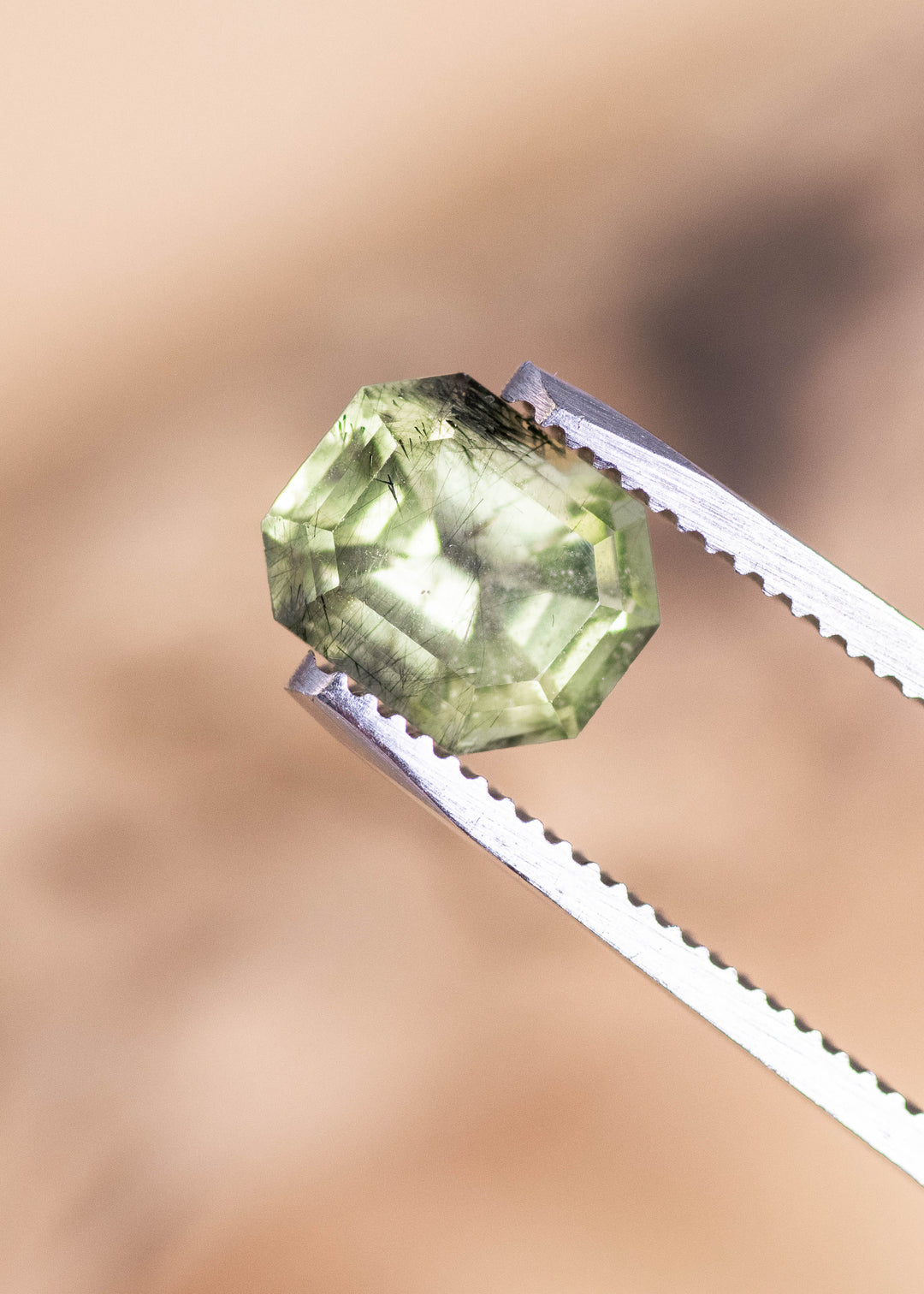 2.99CT Peridot: Green Black Emerald Cut