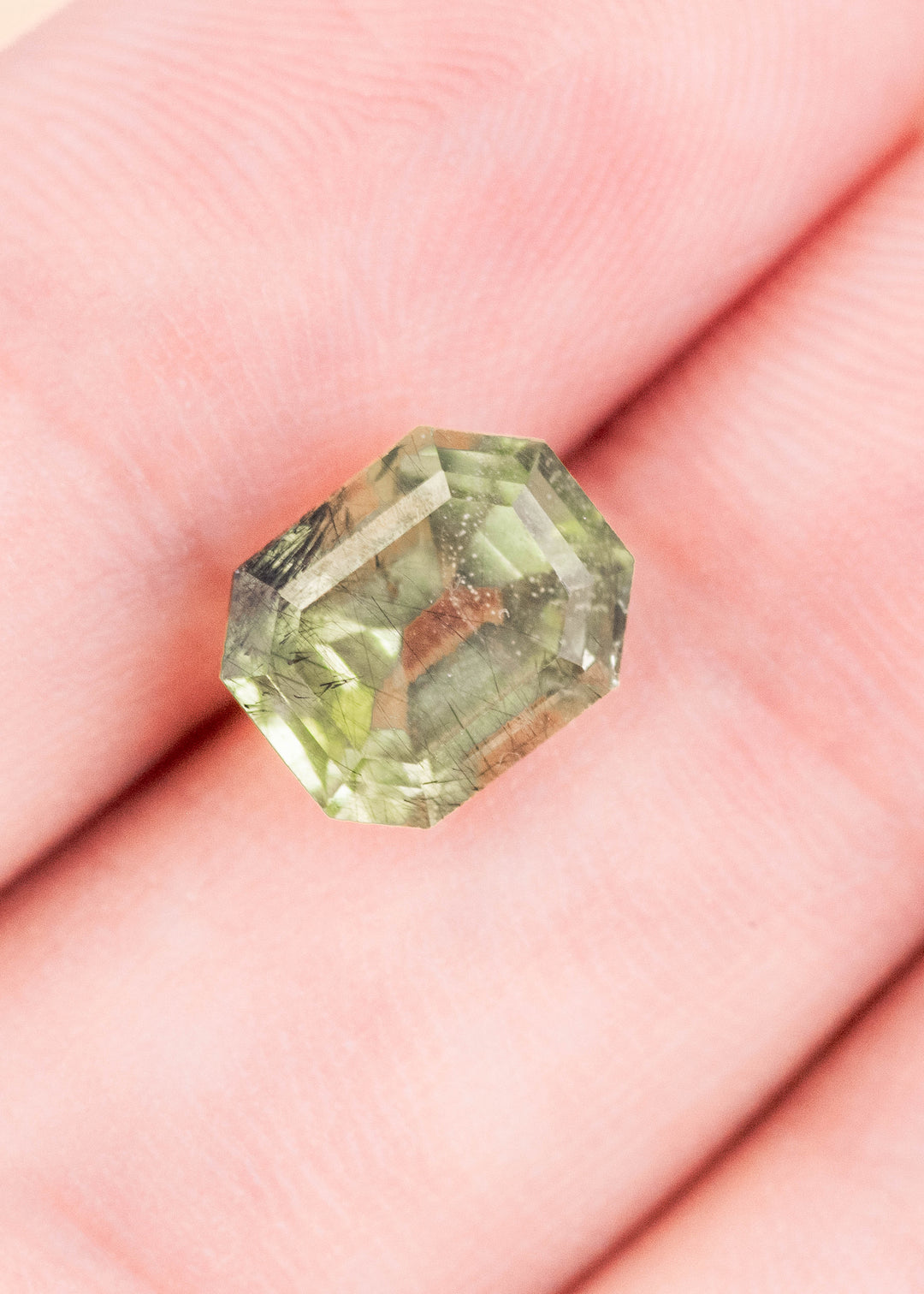 2.99CT Peridot: Green Black Emerald Cut
