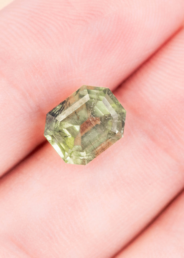 2.99CT Peridot: Green Black Emerald Cut