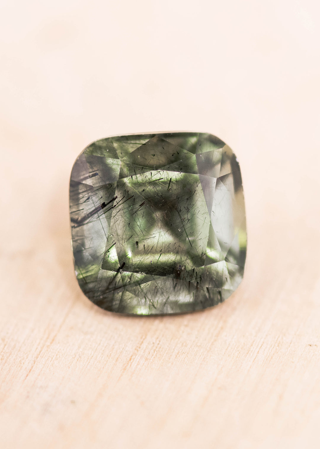 2.60CT Peridot: Green Black Cushion Mix Cut