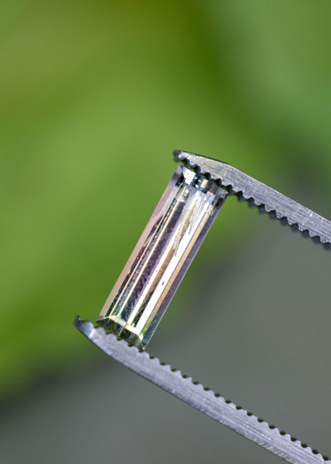 1.16CT Tourmaline: Bi Color Watermelon Pastel Green Pink Precision Elongated Emerald Cut