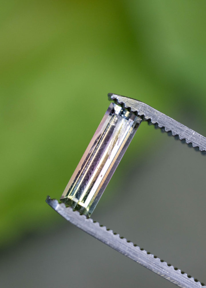 1.16CT Tourmaline: Bi Color Watermelon Pastel Green Pink Precision Elongated Emerald Cut