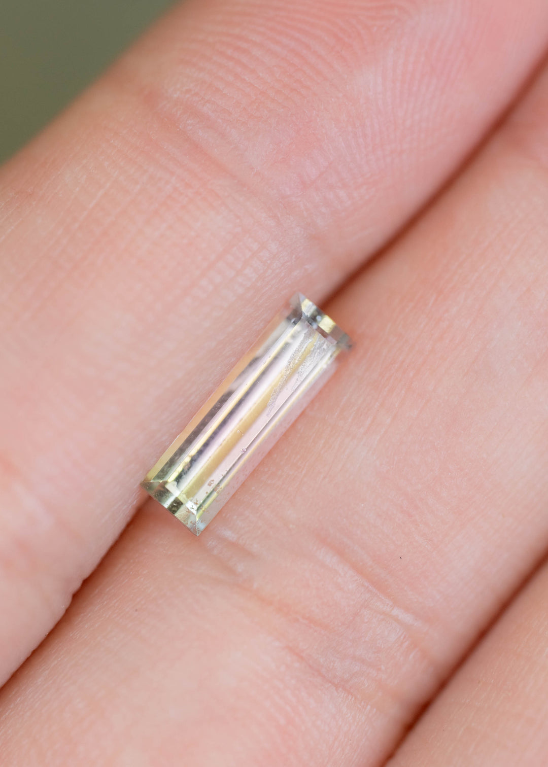1.16CT Tourmaline: Bi Color Watermelon Pastel Green Pink Precision Elongated Emerald Cut