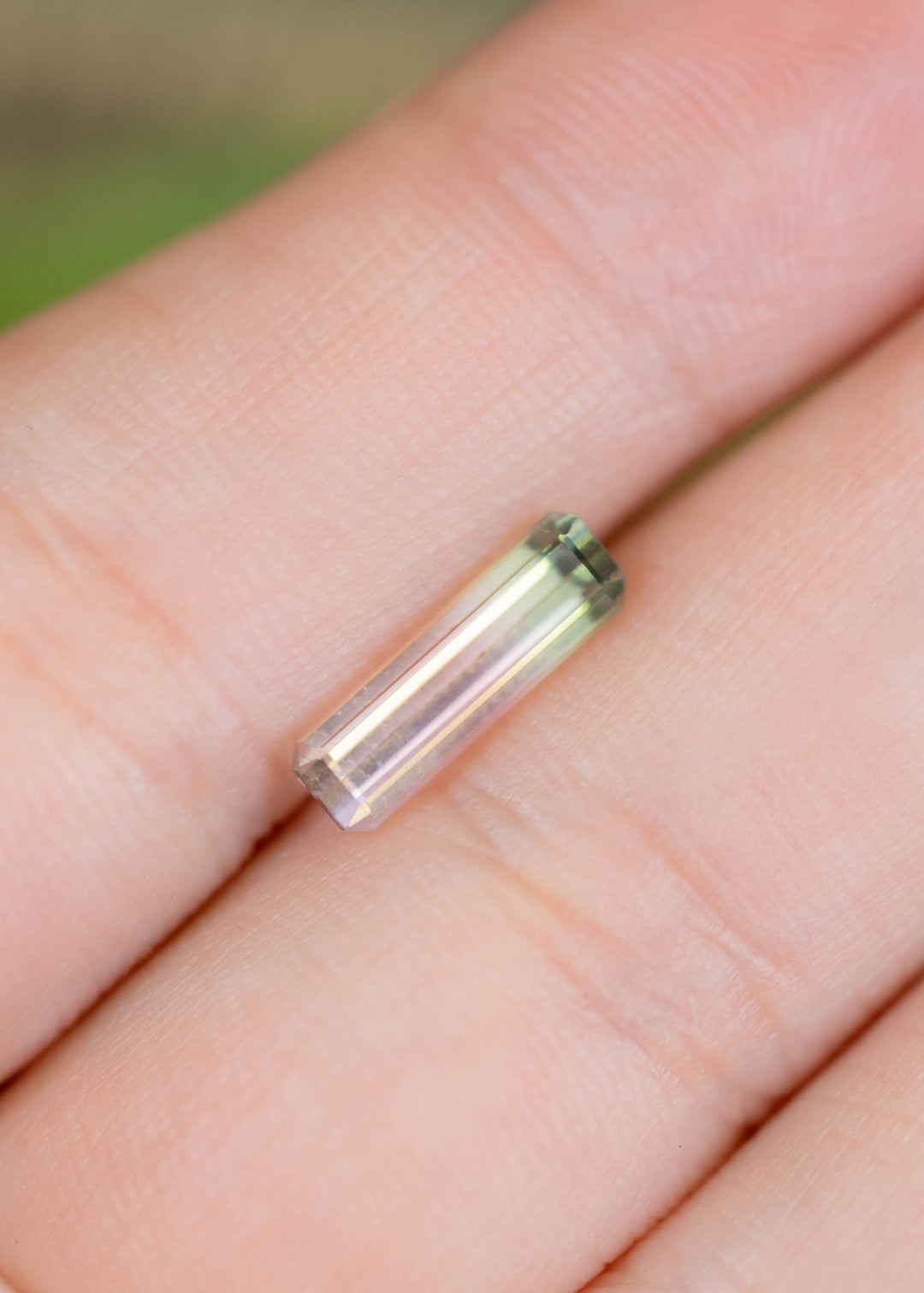1.72CT Tourmaline: Bi Color Watermelon Pastel Green Pink Precision Elongated Emerald Cut