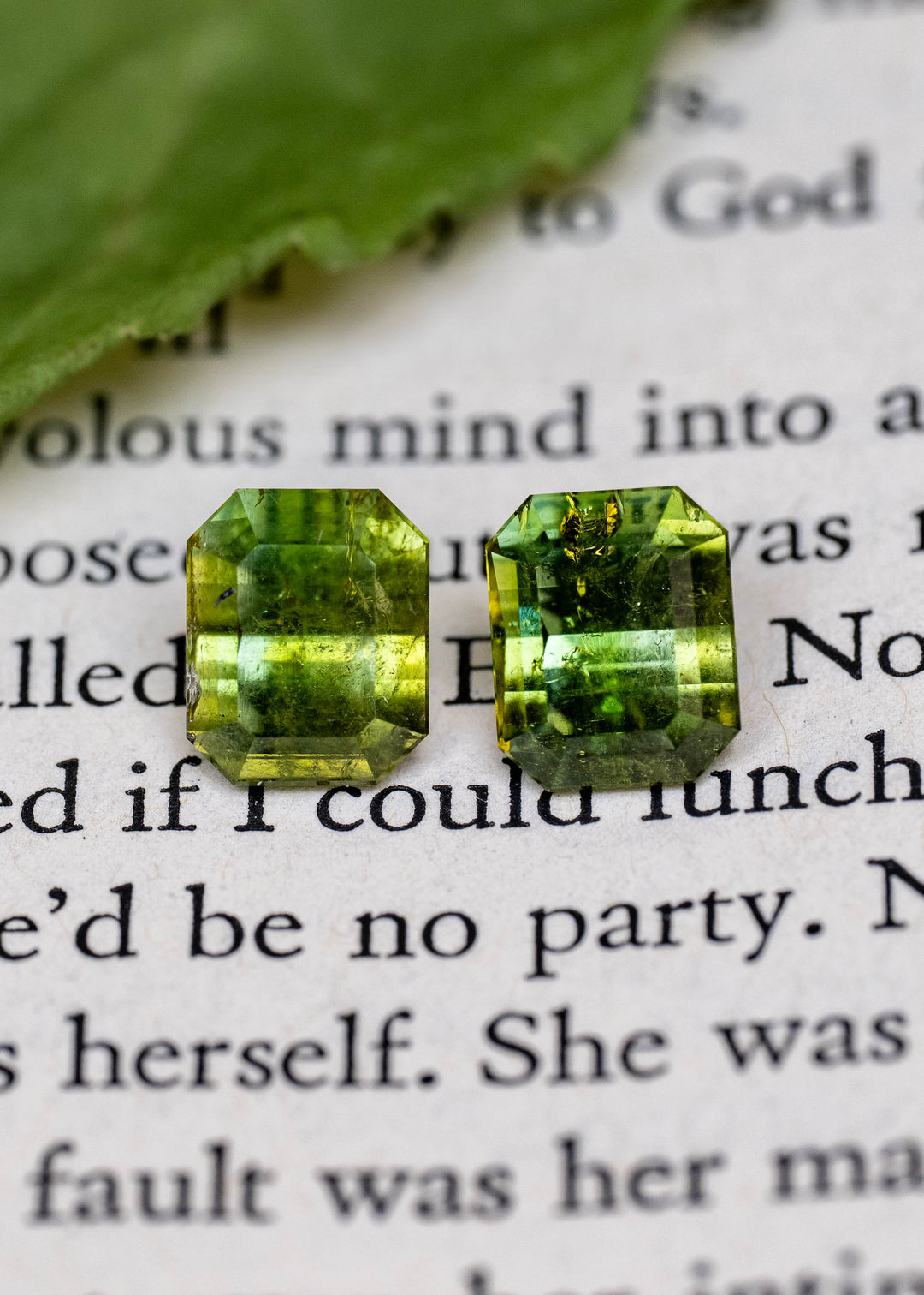 4.90CT Tourmaline Matched Pair: Vibrant Green Yellow Custom Emerald Mix Cut