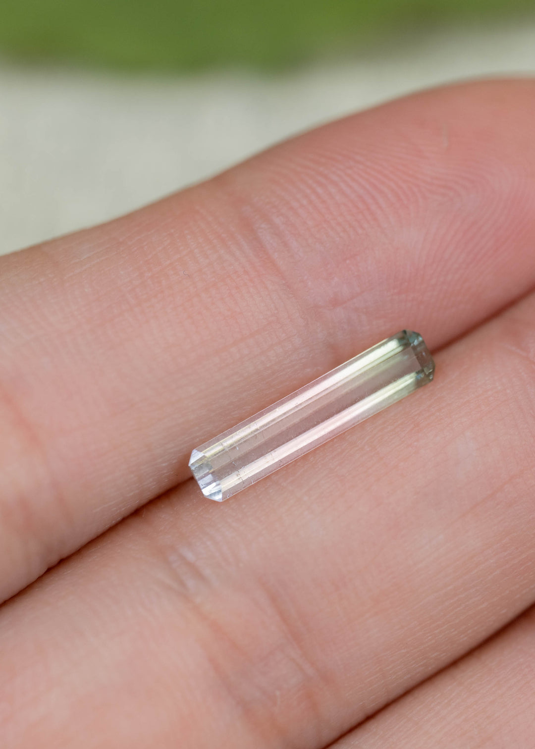 1.58CT Tourmaline: Bi Color Watermelon Pastel Green Pink Precision Elongated Emerald Cut