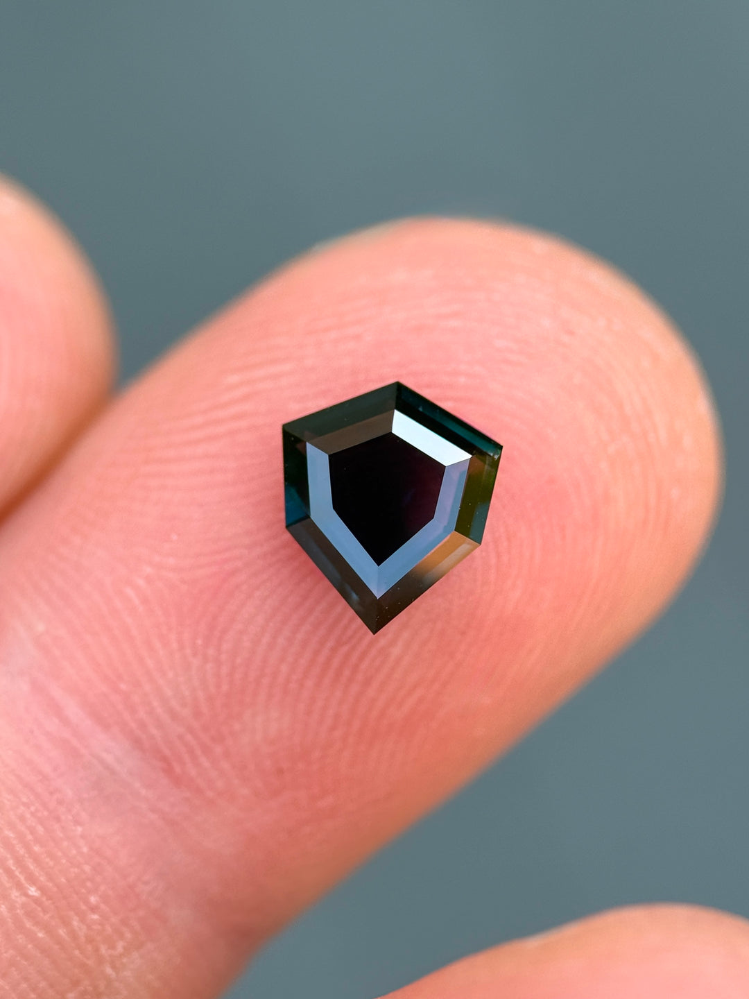 1.37CT Sapphire: Deep Blue Shield Portrait