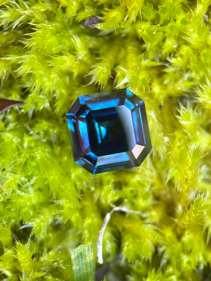 2.54CT Sapphire: Deep Oceanic Vivid Teal Blue Asscher Cut