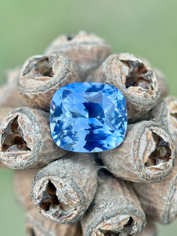3.56CT Sapphire: Gradient Cornflower Blue Precision Elongated Cushion Mixed Cut