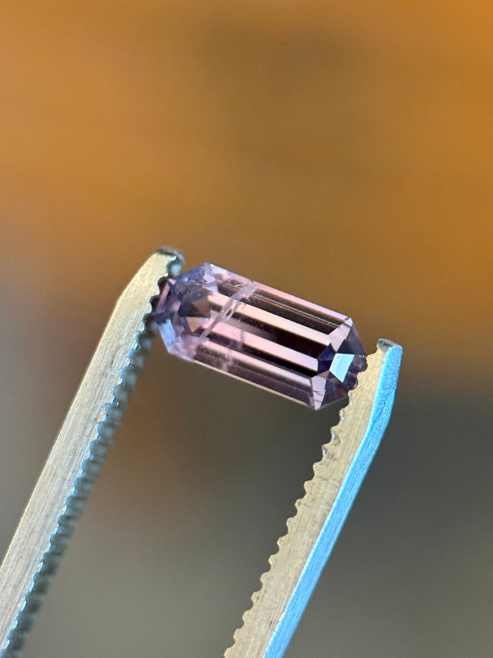 1.45CT Sapphire: Gradient Steely Purple Color Shift Elongated Custom Emerald Cut