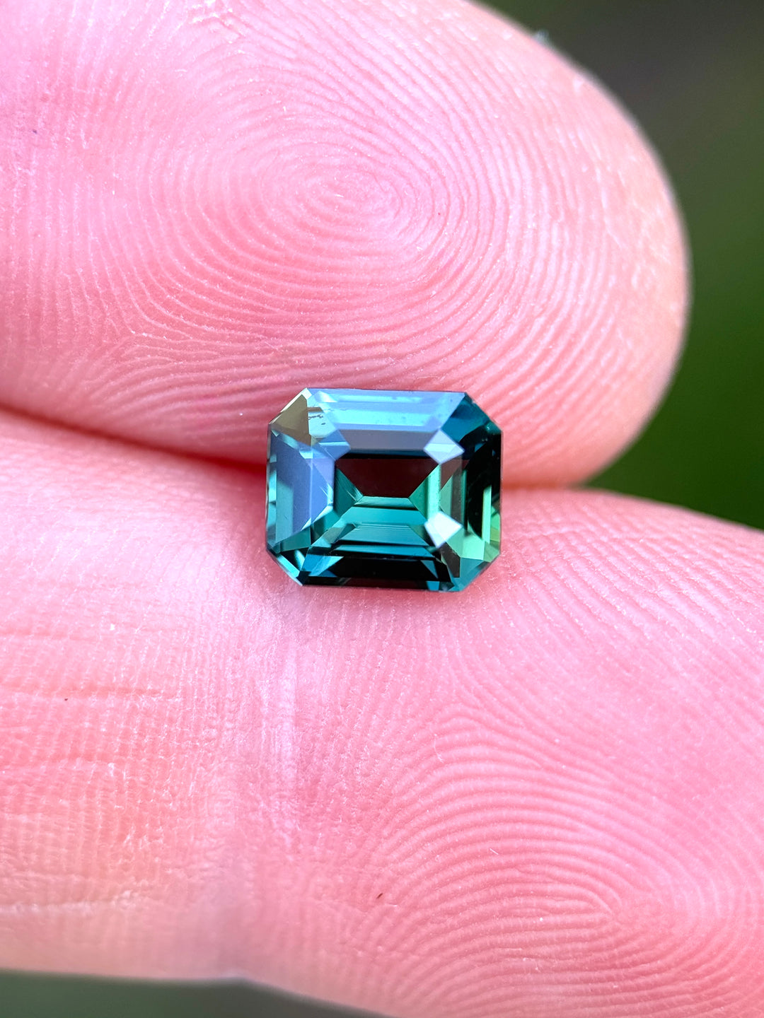 2.01CT Sapphire: Deep Vivid Teal Blue Green To Earthy Green Purple Blue Precision Emerald Cut