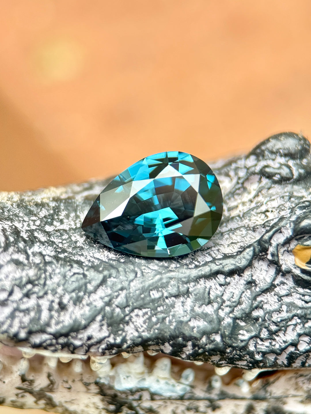 2.47CT Spinel: Deep Oceanic Greenish Purplish Blue Color Shift Precision Pear Mixed Cut