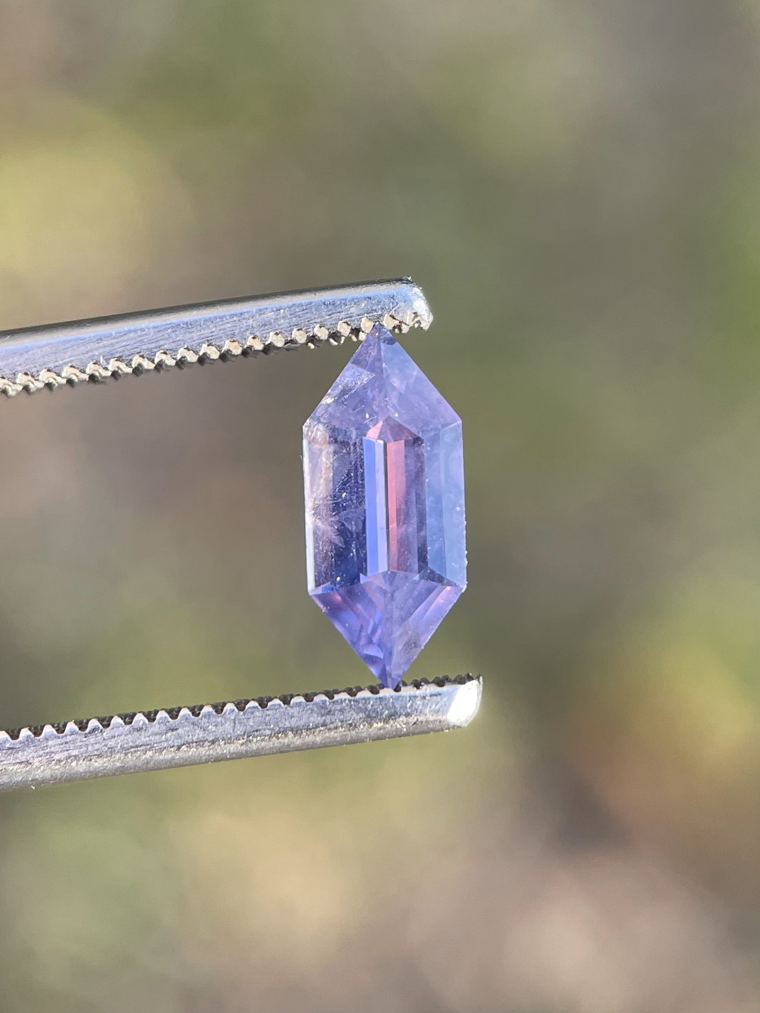 1.01ct Sapphire: Violet Purple Precision Elongated Hexagon Step