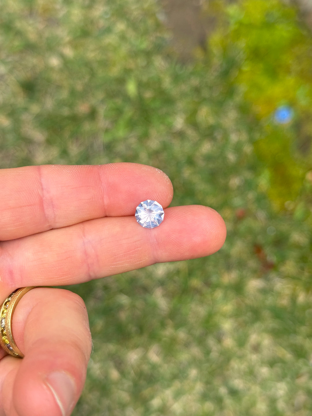 2.85CT Sapphire: Opalescent Silver Lavender Lilac Precision Custom Round Brilliant Fantasy Cut