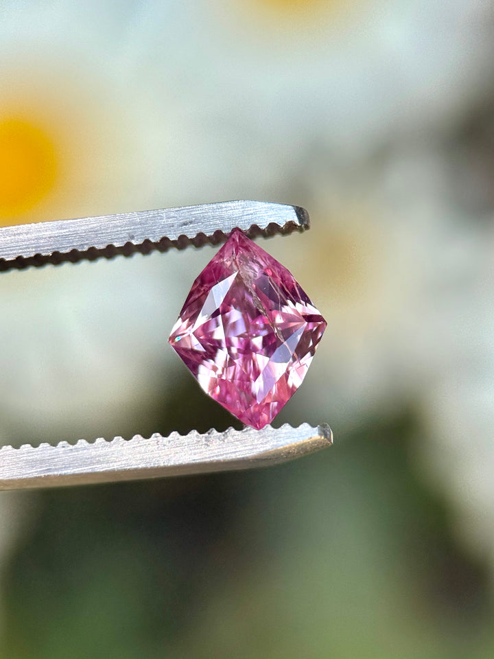 2.06CT Sapphire: Vibrant Strawberry Pink Precision Custom Rhombus Kite Brilliant Cut