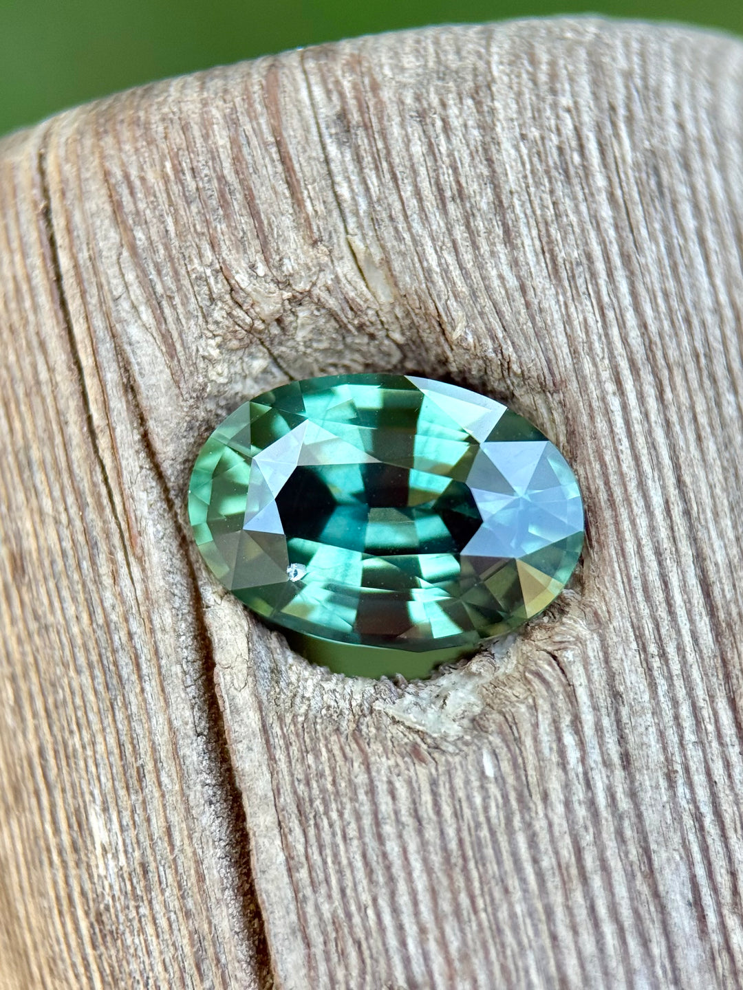 4.58CT Sapphire: Mossy Lagoon Green Precision Custom Oval Mix Cut