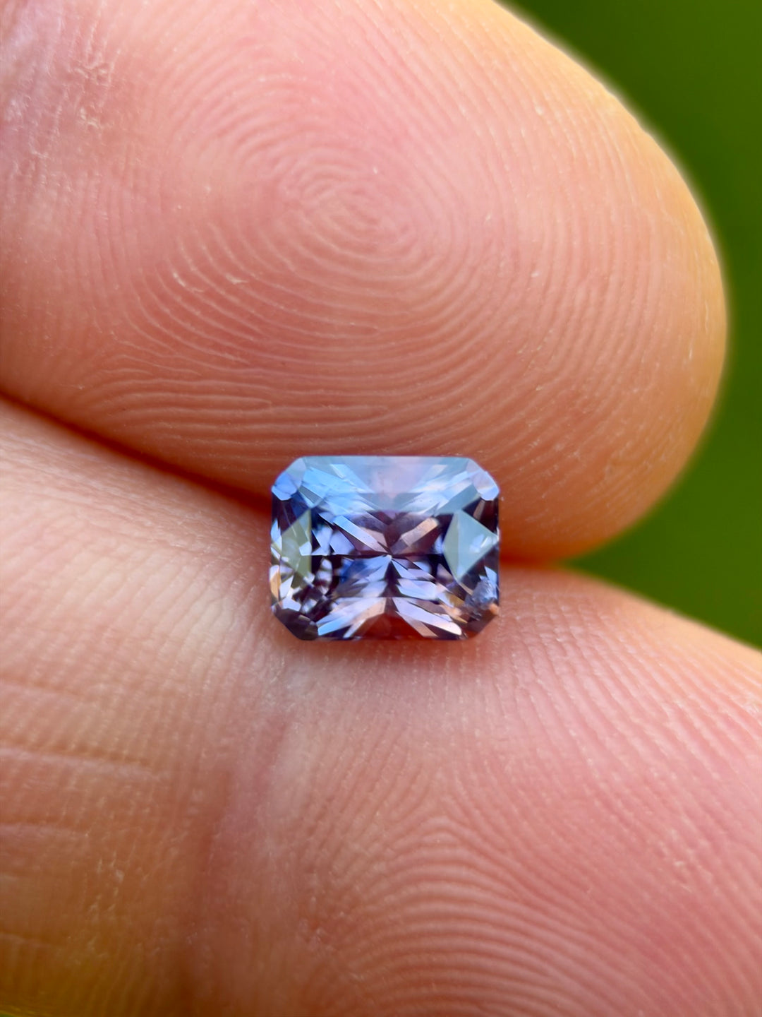1.63CT Sapphire: Blue Pink Purple Parti Precision Custom Radiant Cut