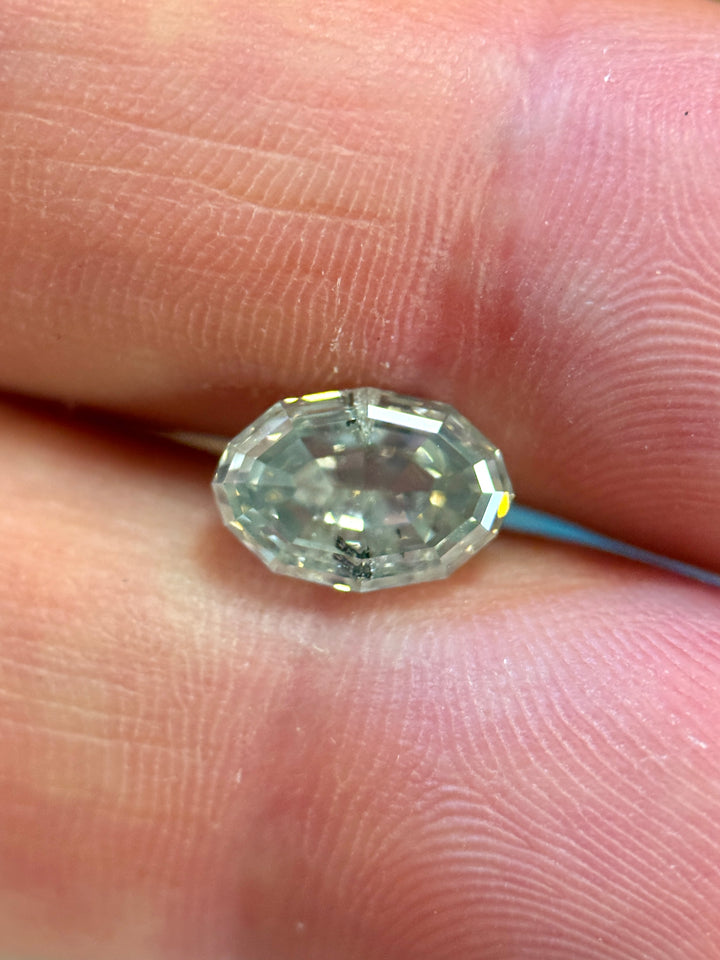 2.53CT Diamond: Fancy Gray Antique Style Step Cut Moval