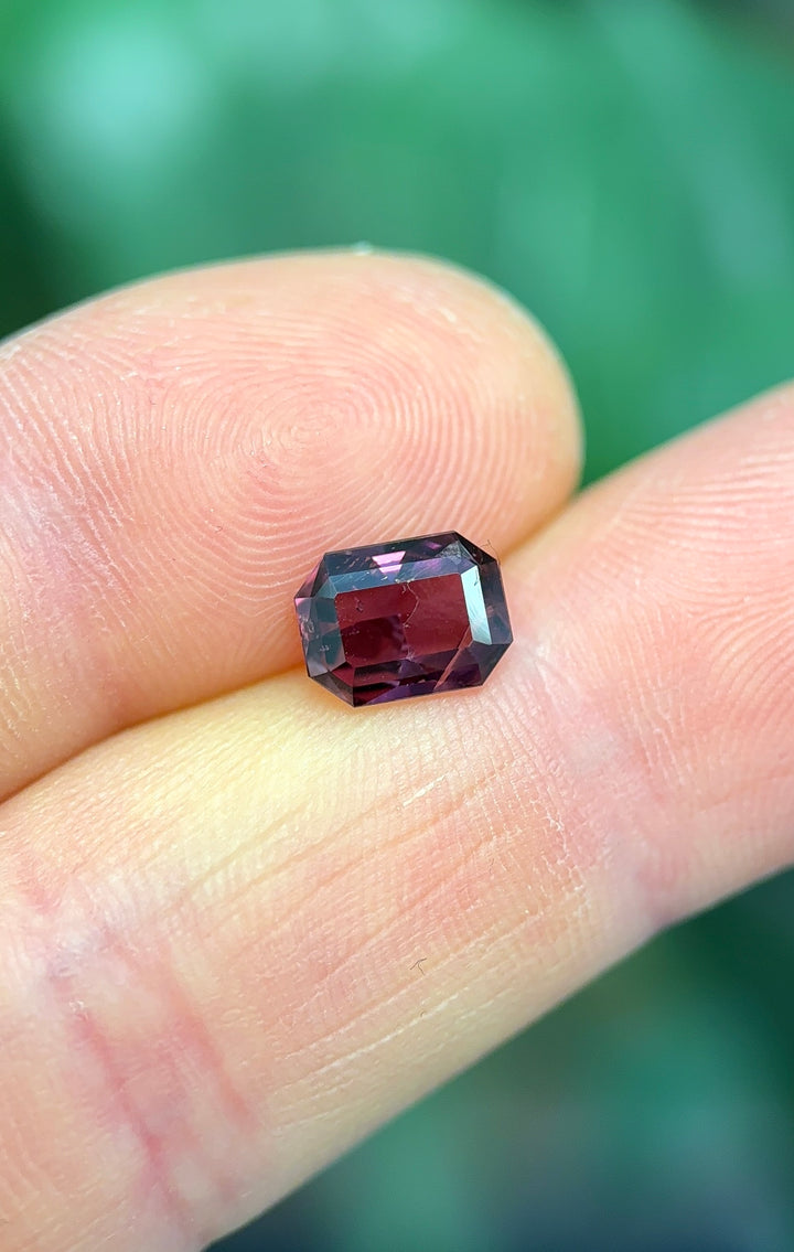 1.77CT Sapphire: Red, Brown, and Purple Modified Emerald Cut
