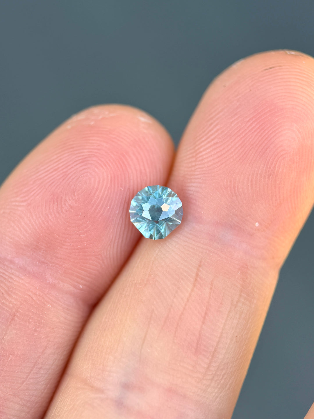 1.40CT Sapphire: Teal Blue Custom Modified Rounded Fan Brilliant Cut