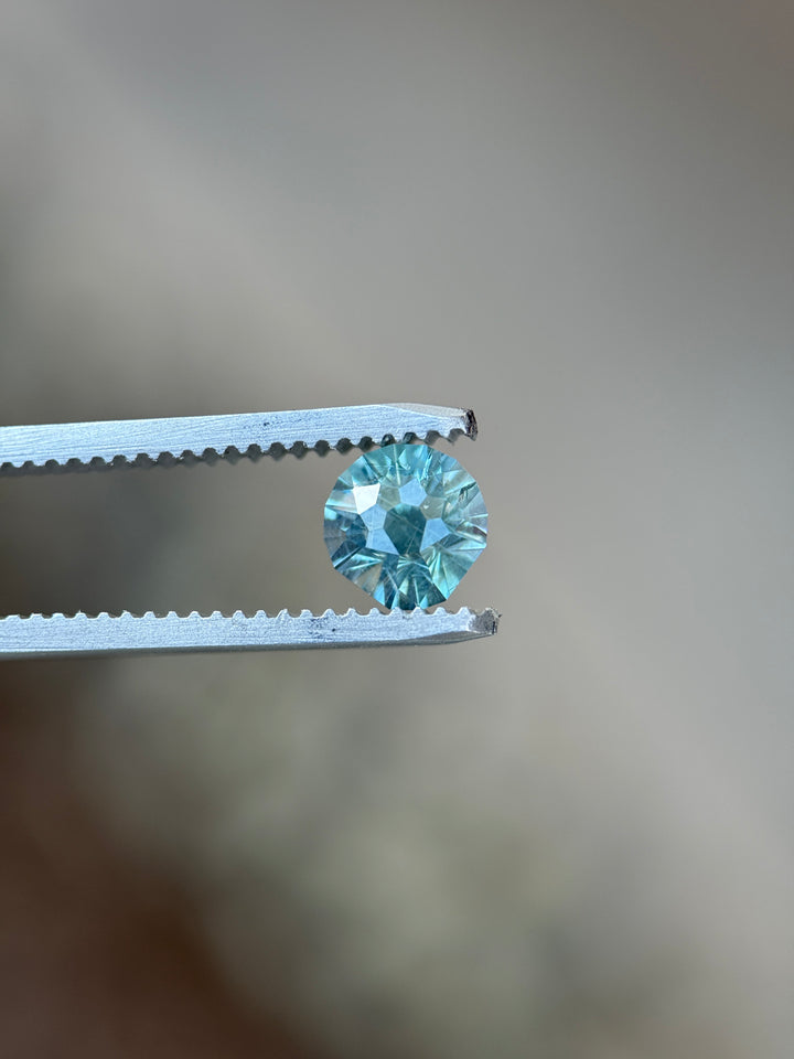 1.40CT Sapphire: Teal Blue Custom Modified Rounded Fan Brilliant Cut