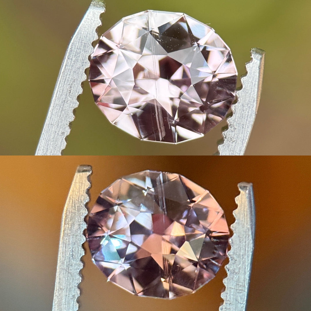 2.86CT Sapphire: Peach to Silver Violet Color Change Precision Custom Geometric Oval Brilliant Cut