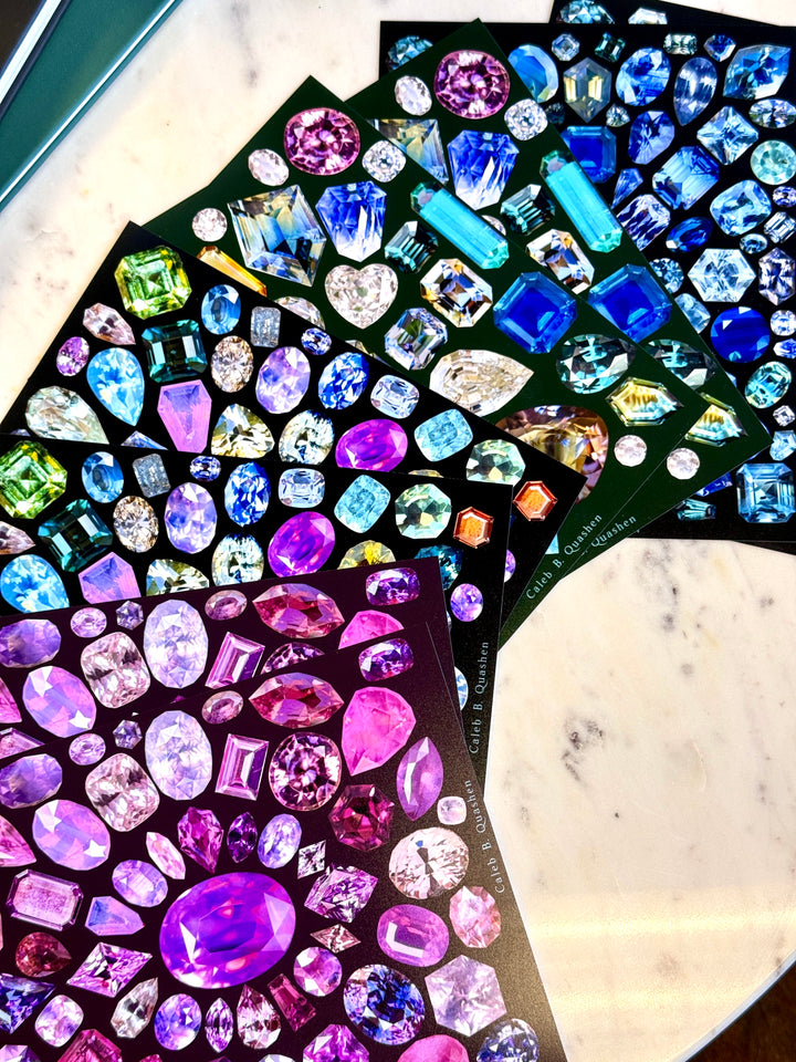 8x10 Gemstone Kaleidoscope Art Print: Moderne