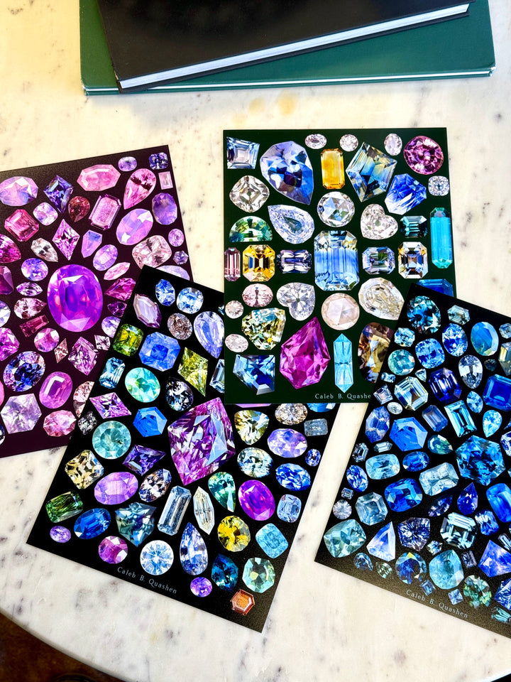 8x10 Gemstone Kaleidoscope Art Print: Moderne