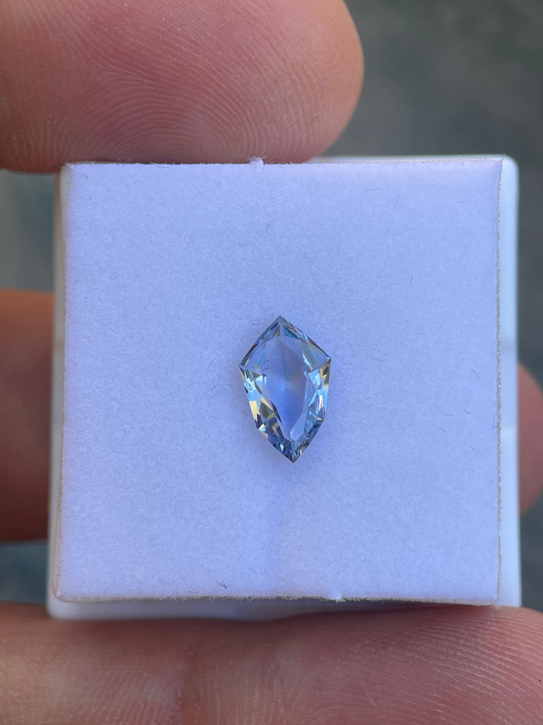 Light Ceylon Denim Blue Sapphire, Custom Mix Shield Cut, 1.66 Carats, 11.12 x 6.95 x 3.20 mm, Ethically Sourced from Sri Lanka, No Heat Treatment, Priced at $1328.00
