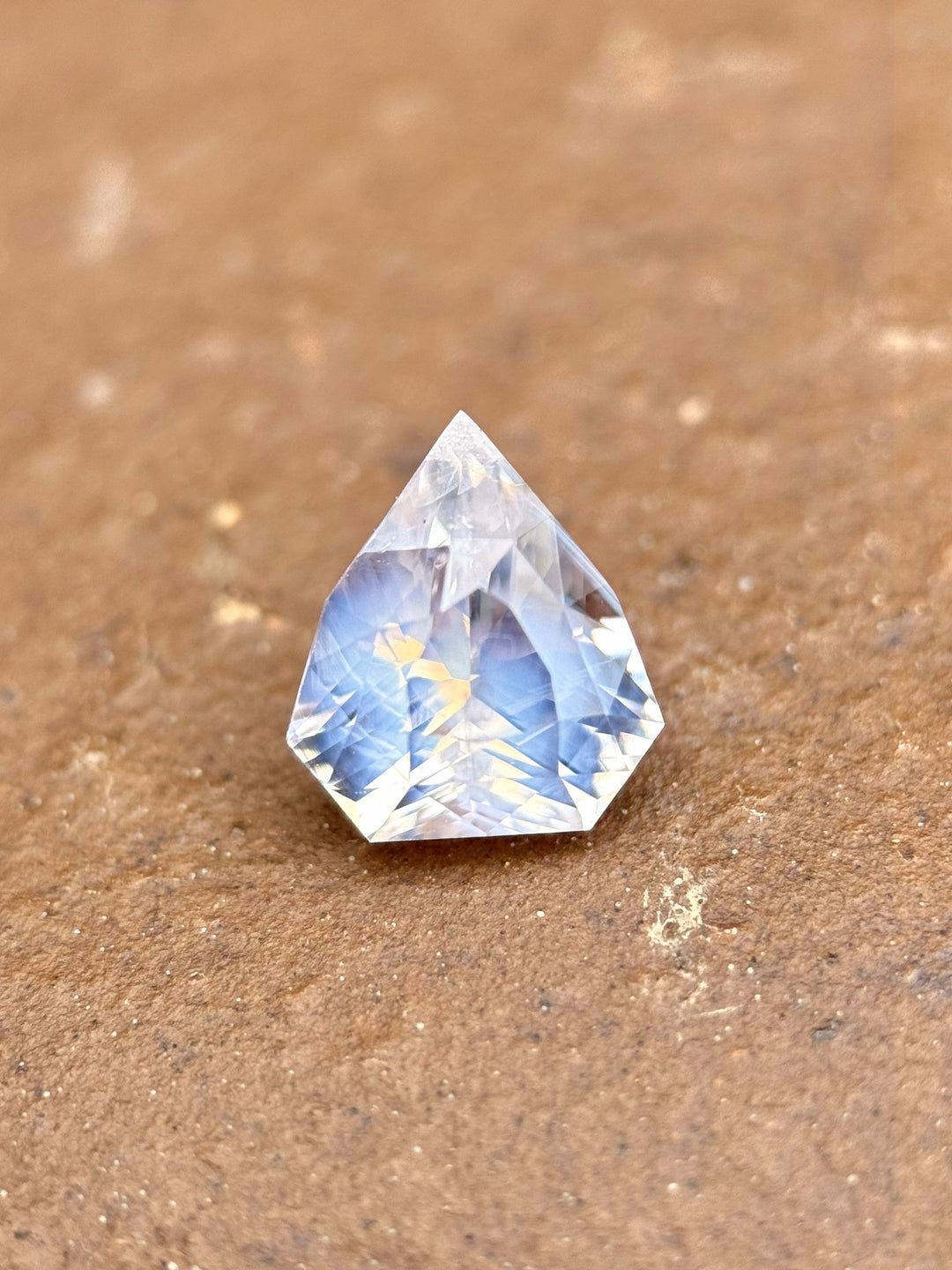2.53CT Sapphire: Opalescent Platinum Bluish Silvery Lavender Pink Precision Custom Shield Mixed Cut