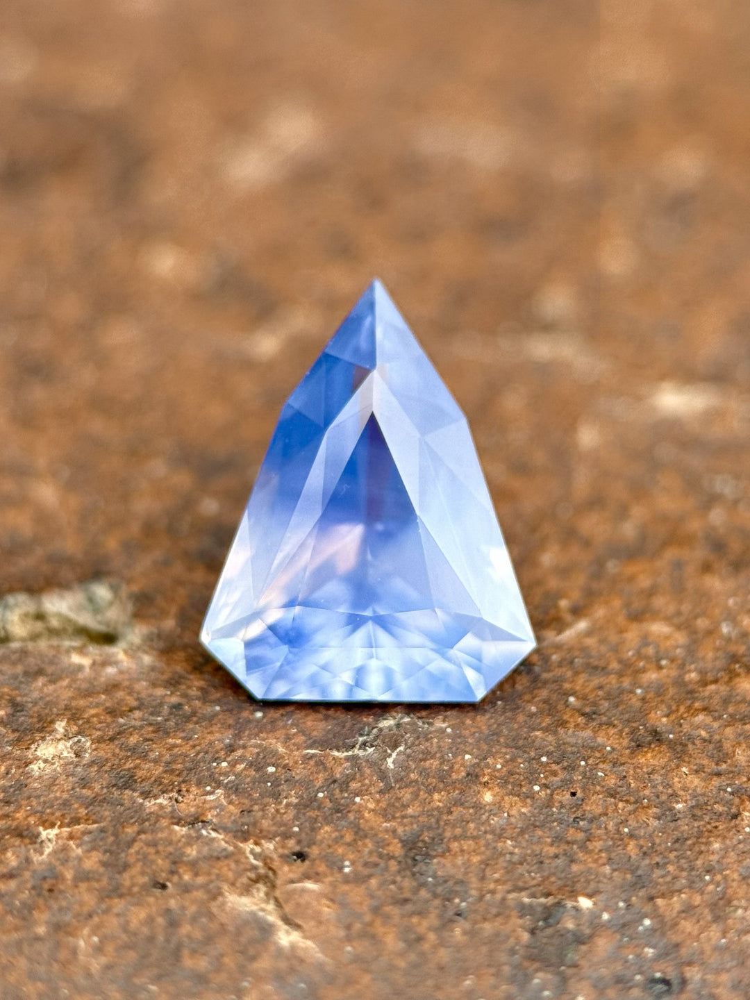 2.00CT Sapphire: Opalescent White Blue Parti Precision Custom Shield Mixed Cut