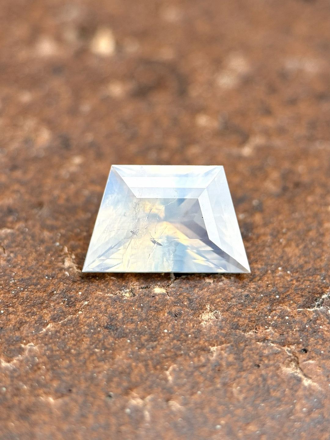 2.67CT Sapphire: Grayish White Opalescent Custom Geometric Mixed Cut