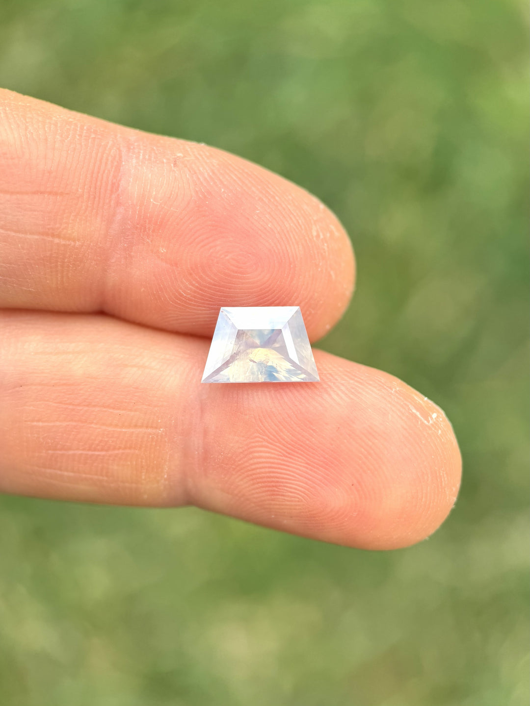 2.67CT Sapphire: Grayish White Opalescent Custom Geometric Mixed Cut