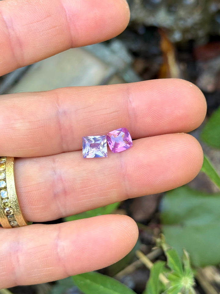2.05CT Sapphire: Lavender Violet Opalescent Precision Custom Princess Cut