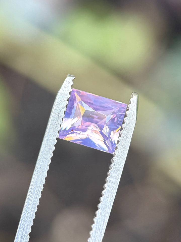 2.05CT Sapphire: Lavender Violet Opalescent Precision Custom Princess Cut