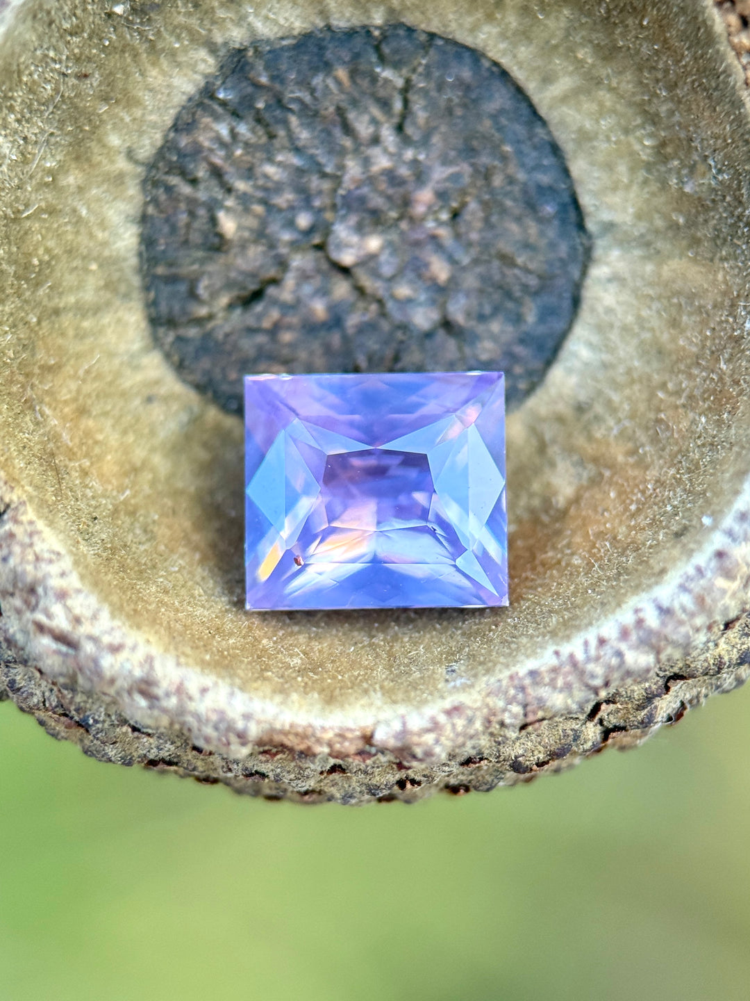 2.05CT Sapphire: Lavender Violet Opalescent Precision Custom Princess Cut