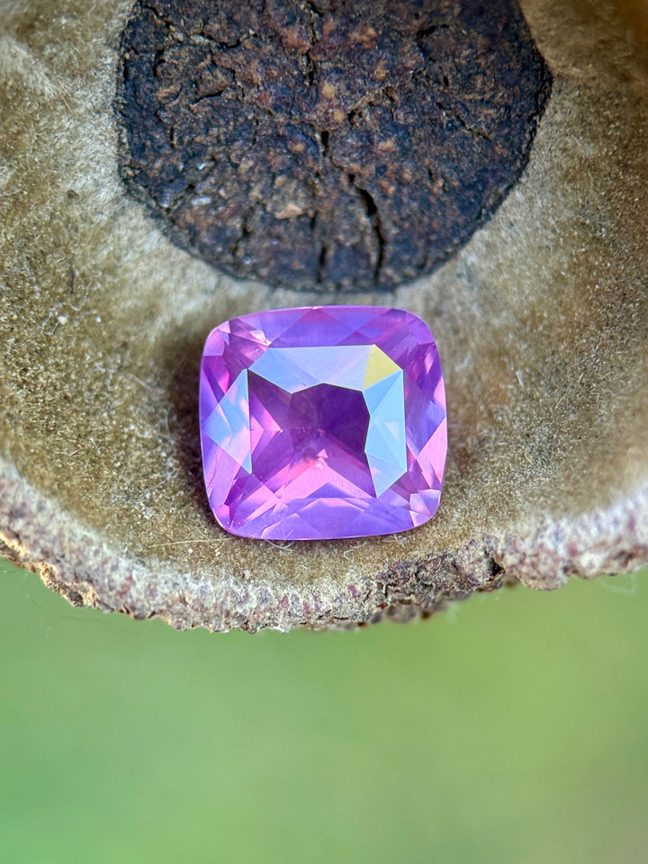 1.55CT Sapphire: Vibrant Purplish Pink Opalescent Precision Cushion Mixed