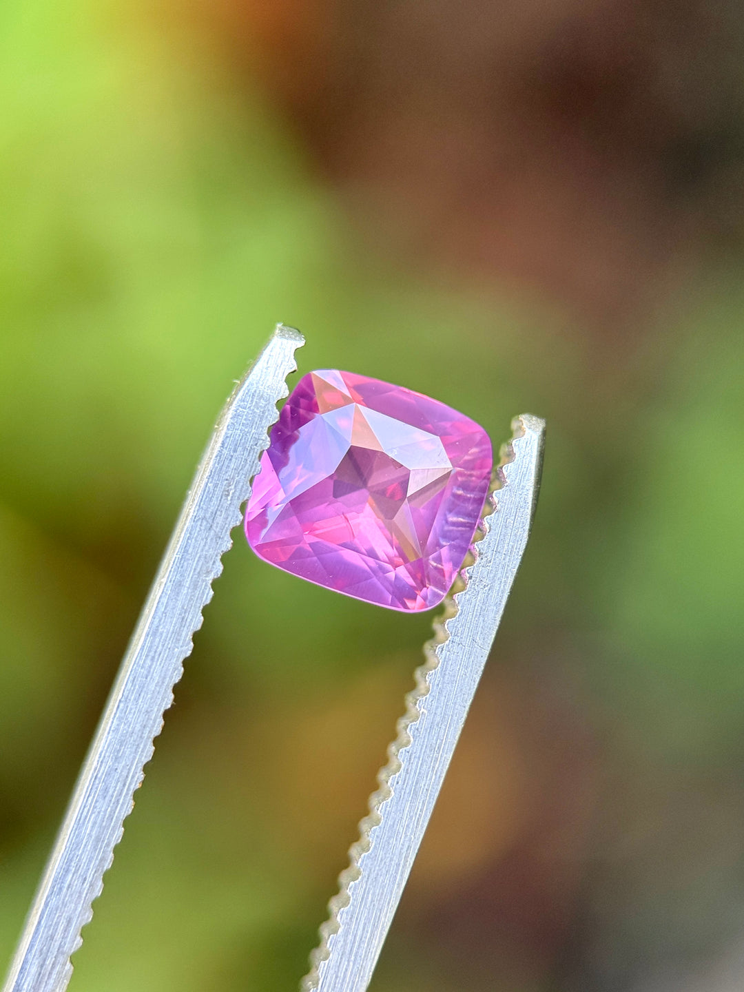 1.55CT Sapphire: Vibrant Purplish Pink Opalescent Precision Cushion Mixed