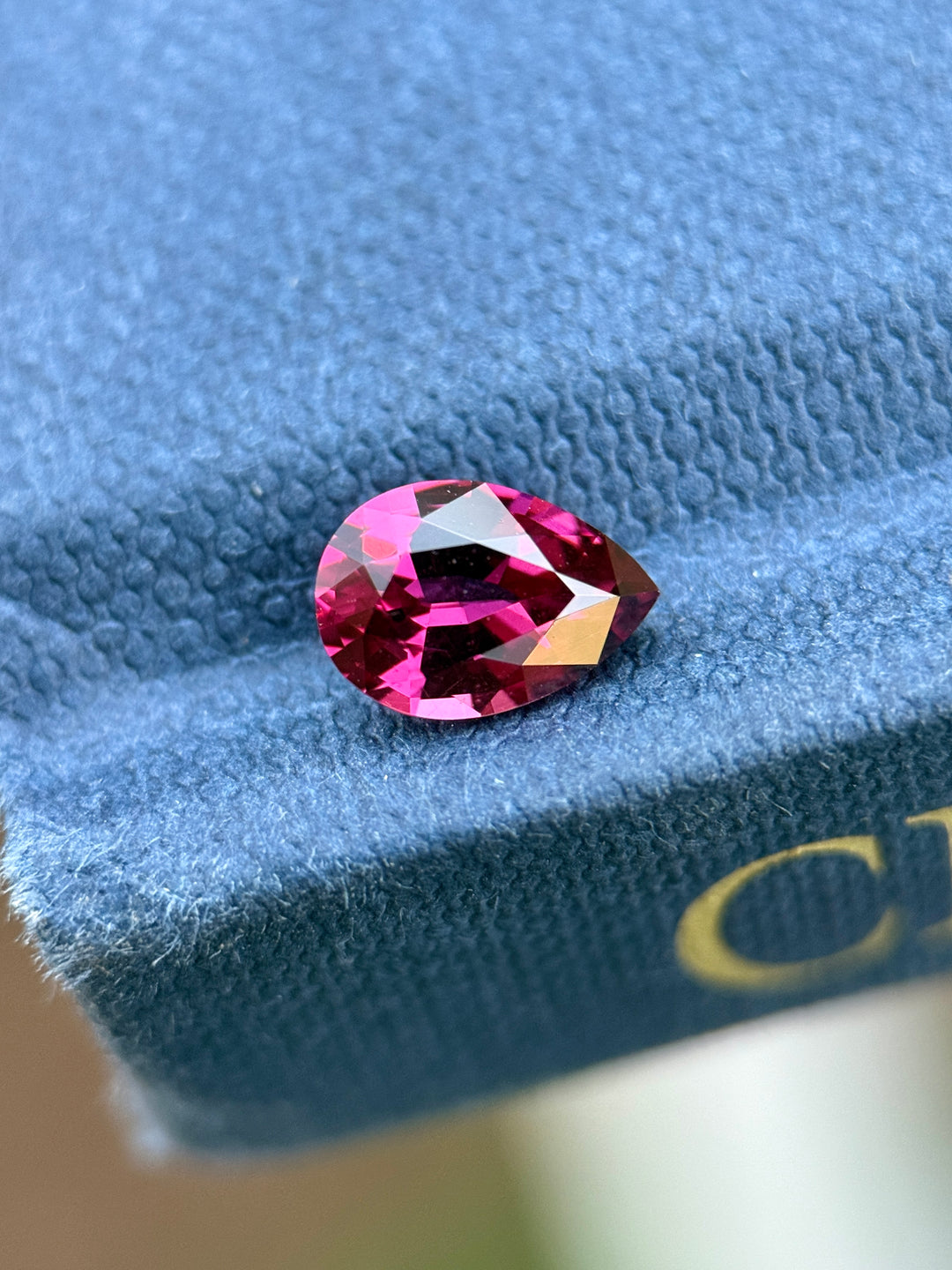 1.24CT Garnet: Vibrant Fuchsia Rhodolite Precision Pear Mixed Cut