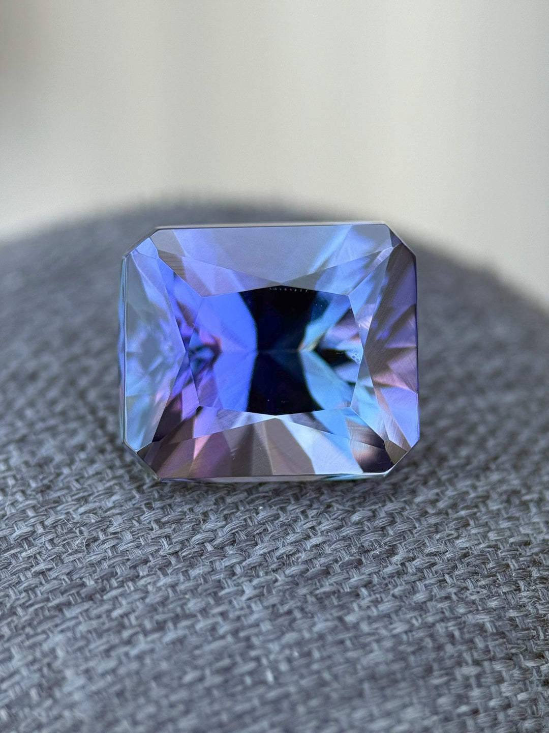 7.24CT Tanzanite: Vivid Multi Color Teal Pink Royal Blue Purple Custom Radiant Cut